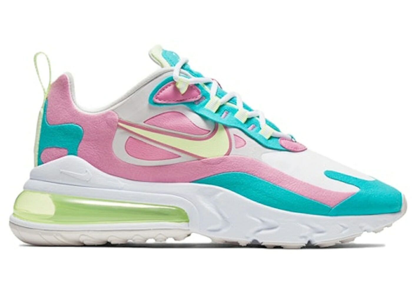 ナイキ マックス リアクト 白色 ホワイト プラチナム エアマックス WOMEN スニーカー レディース NIKE AIR MAX 270 REACT PASTEL (WOMEN) / WHITE BARELY VOLT PLATINUM TINT