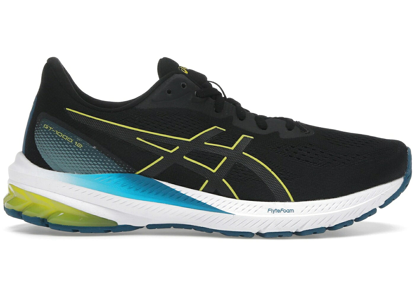 アシックス 黒色 ブラック 黄色 イエロー スニーカー メンズ ASICS GT-1000 12 BLACK BRIGHT YELLOW / BLACK BRIGHT YELLOW|スニケス