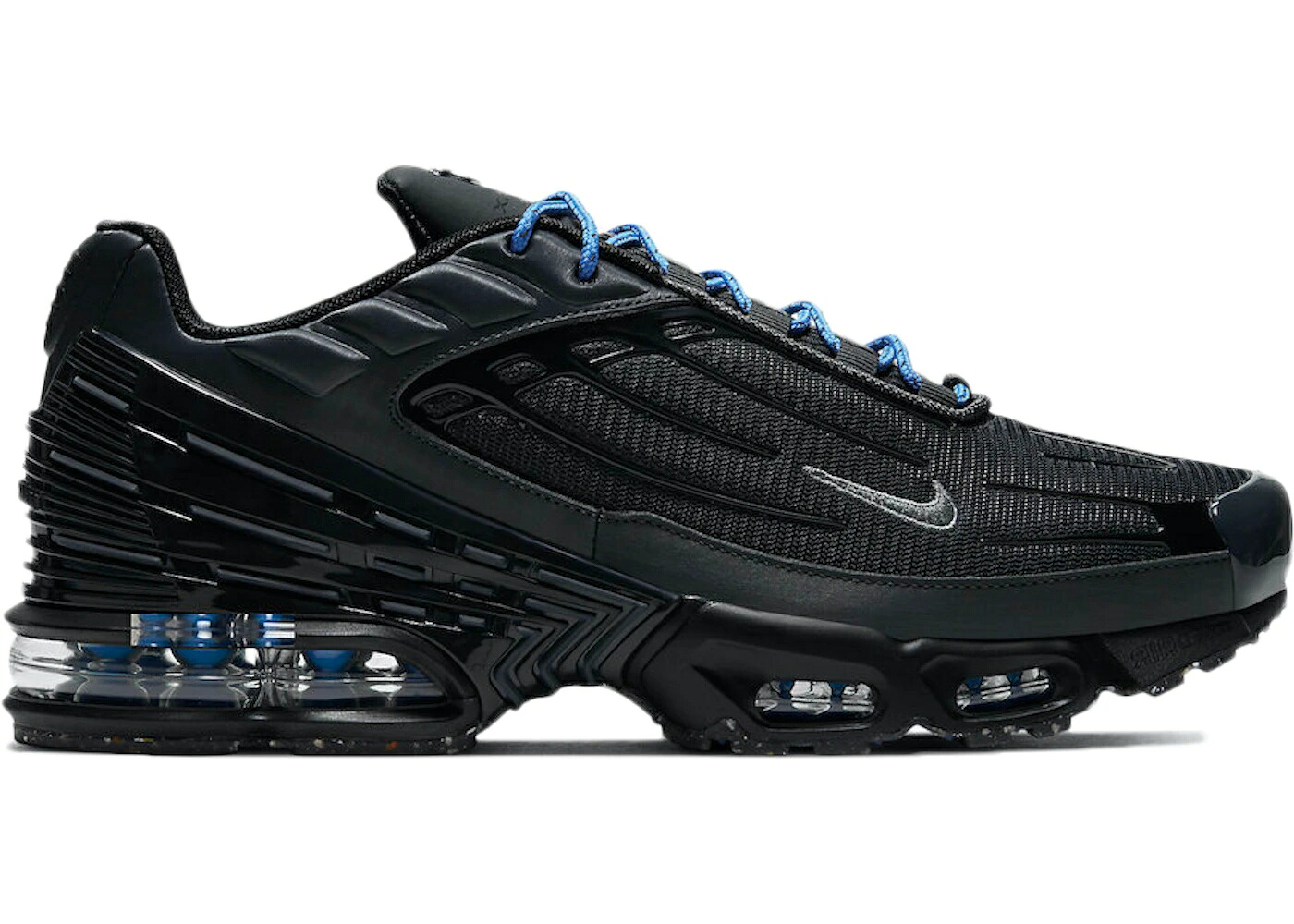 ナイキ マックス 黒いこと 黒いこと 青味 青み エアマックスプラス スニーカー メンズ NIKE AIR MAX PLUS 3 BLACK BLUE / BLACK BLACK BLUE