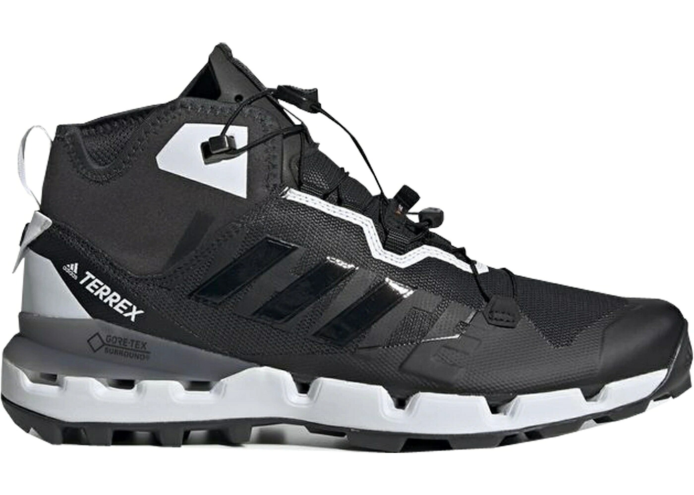 アディダス ファスト 白色 ホワイト カーボン コア 黒色 ブラック スニーカー メンズ ADIDAS TERREX FAST GTX-SURROUND WHITE MOUNTAINEERING / CARBON CORE BLACK CLOUD WHITE