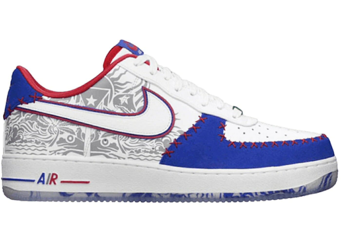 ナイキ 白色 ホワイト エアフォース スニーカー メンズ NIKE AIR FORCE 1 LOW CMFT PUERTO RICO / WHITE WHITE GYM ROYAL UNIVERSITY