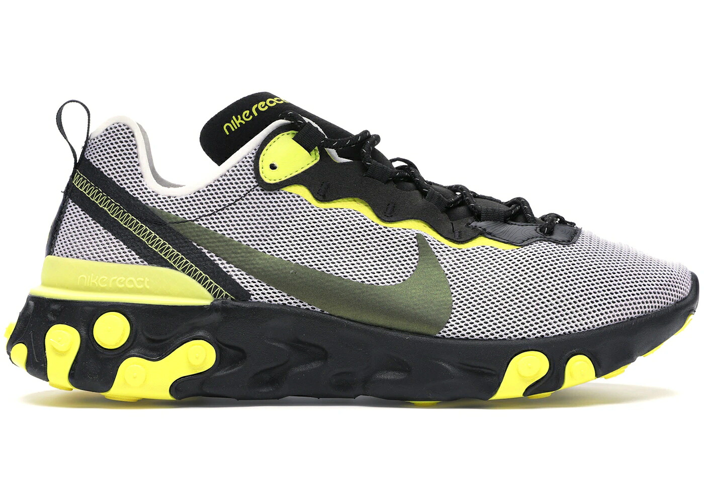 ナイキ リアクト エレメント ダイナミック 黄色 イエロー ピュア プラチナム スニーカー メンズ NIKE REACT ELEMENT 55 DYNAMIC YELLOW / PURE PLATINUM DYNAMIC YELLOW