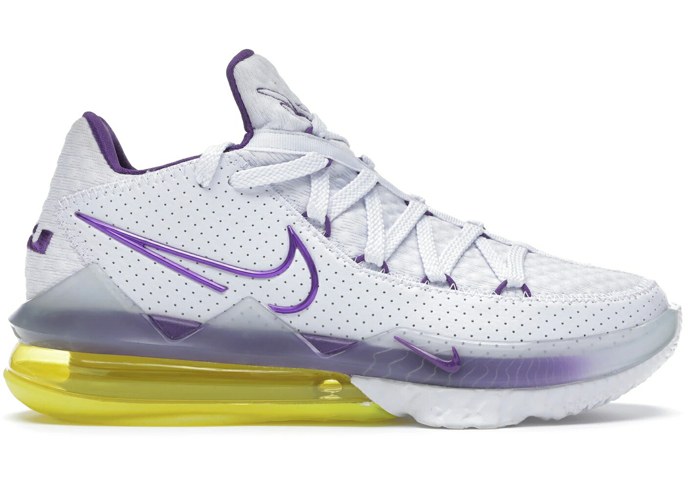 ナイキ レブロン レイカーズ 白色 ホワイト 紫 パープル ダイナミック スニーカー メンズ NIKE LEBRON 17 LOW LAKERS / WHITE VOLTAGE PURPLE DYNAMIC