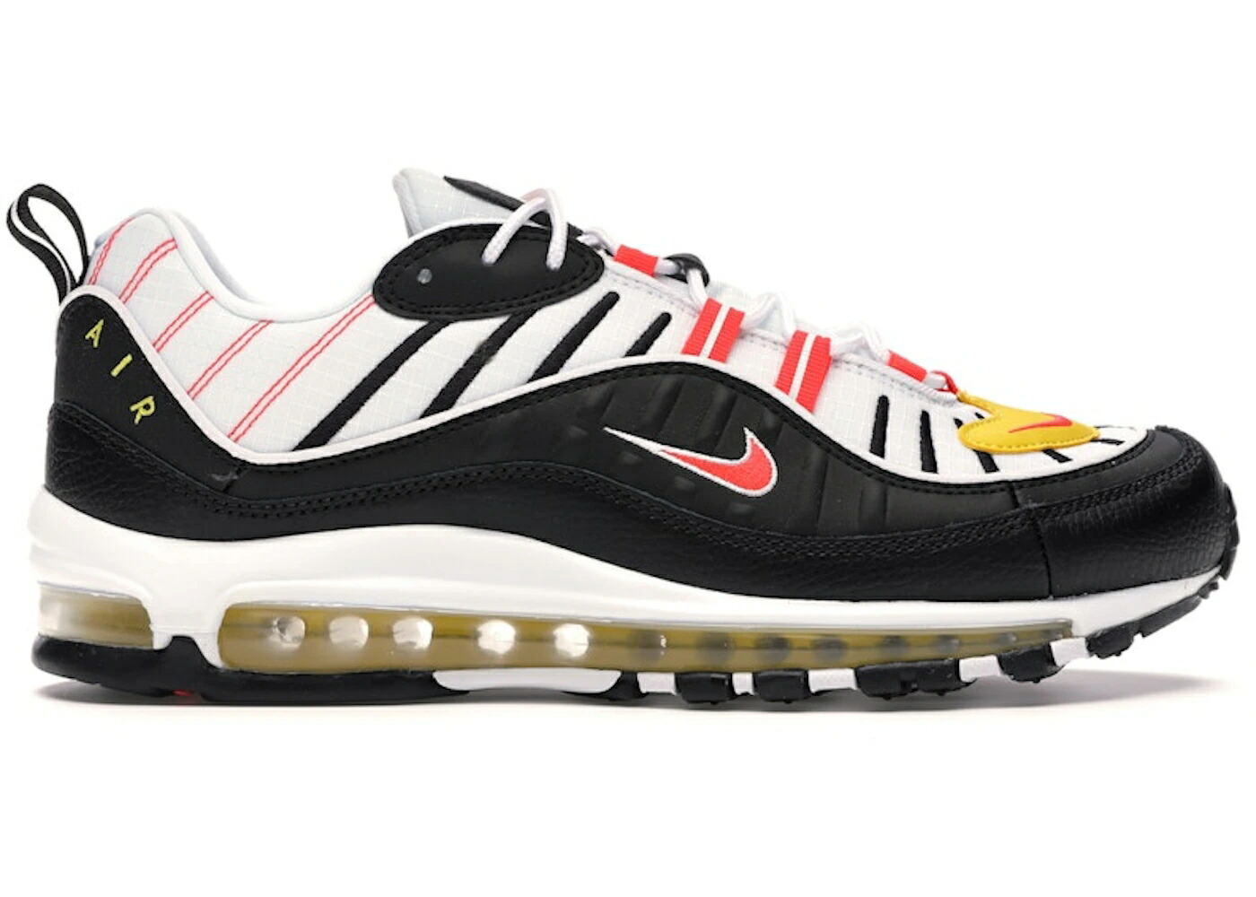 ナイキ マックス 黒色 ブラック 白色 ホワイト 黄色 イエロー クリムゾン エアマックス スニーカー メンズ NIKE AIR MAX 98 BLACK WHITE YELLOW CRIMSON / BLACK WHITE CHROME YELLOW BRIGHT