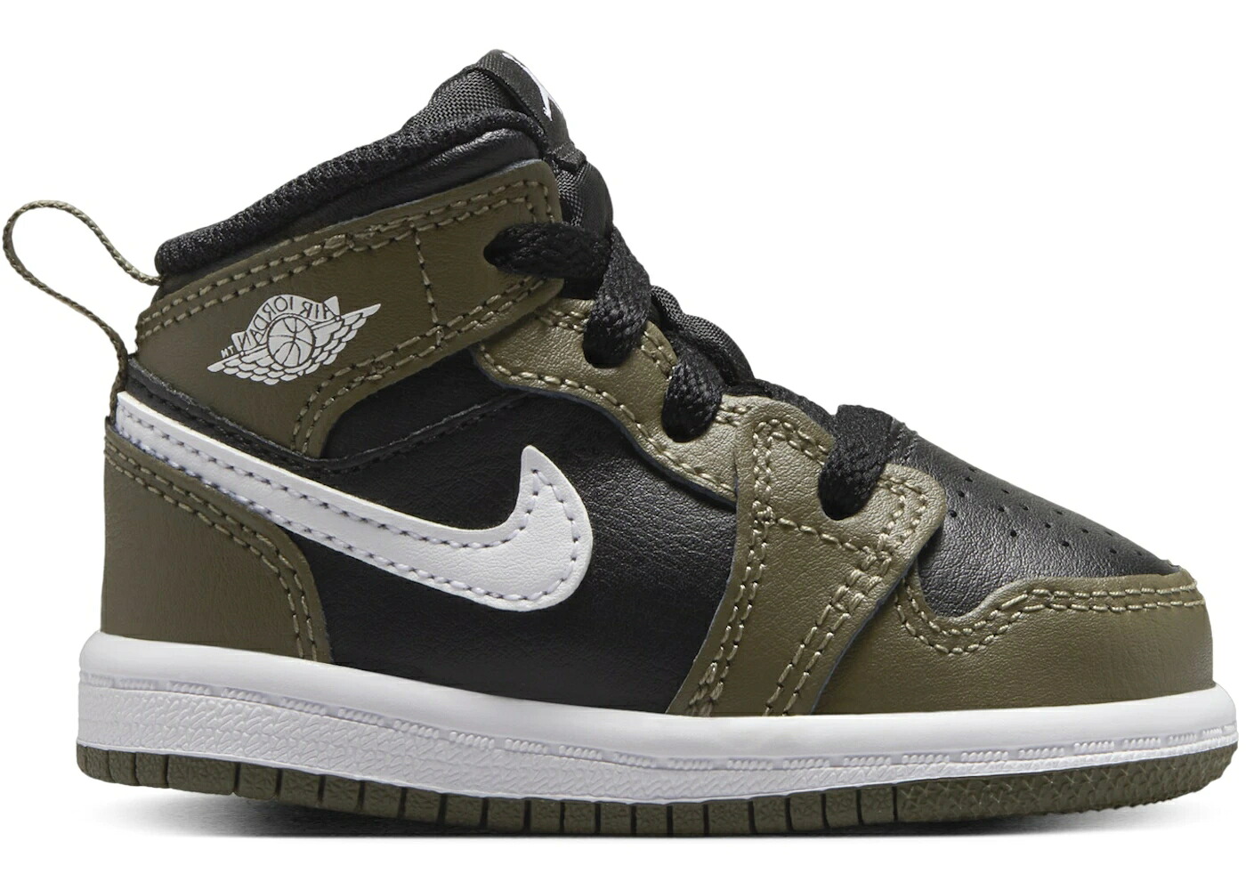 ナイキ ジョーダン ミッド 黒いこと 黒いこと オリーブ 白いこと 白いこと お坊っちゃん キッズ JORDAN 1 MID BLACK MEDIUM OLIVE WHITE (TD) / BLACK MEDIUM OLIVE WHITE