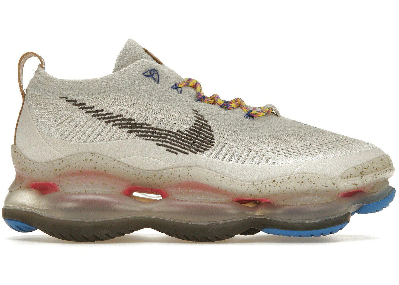 ナイキ マックス 青み 青色 赤 赤いこと 黄味がかった 黄色 大気圏マックス スニーカー メンズ NIKE AIR MAX SCORPION FK HIKING / SAIL BLUE RED YELLOW