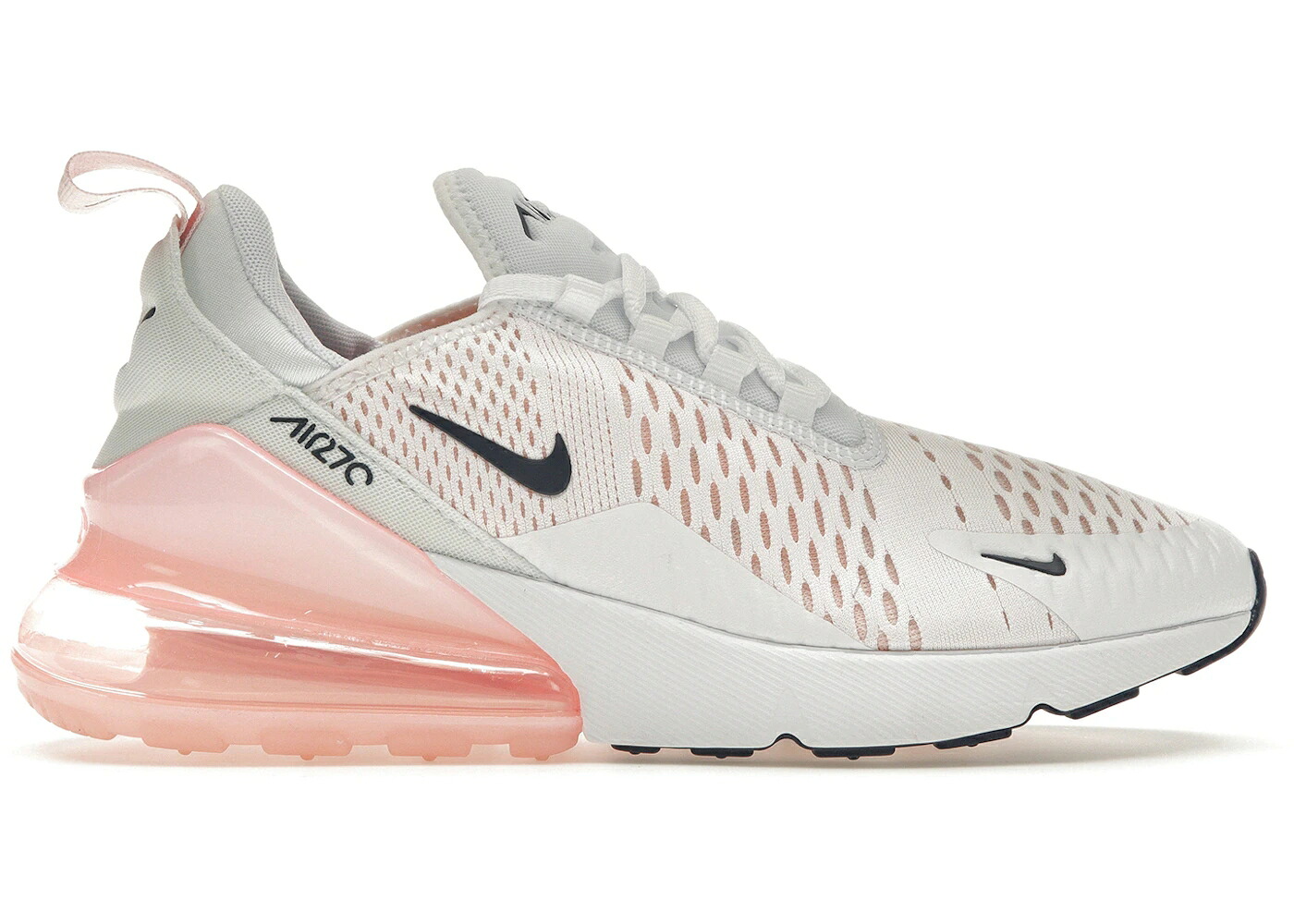 ナイキ マックス 白色 ホワイト 紺色 ネイビー エアマックス WOMEN'S スニーカー レディース NIKE AIR MAX 270 WHITE ATMOSPHERE (WOMEN'S) / WHITE MIDNIGHT NAVY ATMOSPHERE｜スニケス