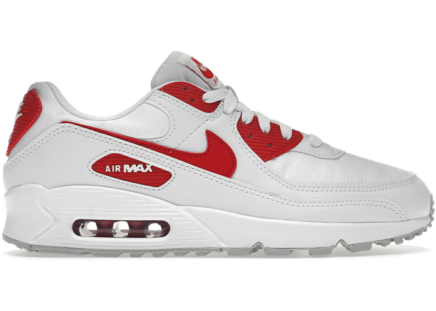 ナイキ マックス 白色 ホワイト 赤 レッド 灰色 グレー エアマックス スニーカー メンズ NIKE AIR MAX 90 WHITE UNIVERSITY RED / WHITE GREY FOG UNIVERSITY RED