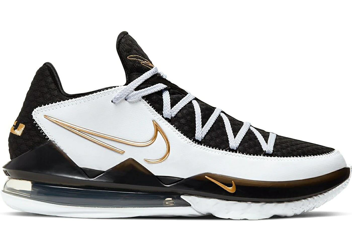 ナイキ レブロン 白色 ホワイト ゴールド 黒色 ブラック スニーカー メンズ NIKE LEBRON 17 LOW WHITE METALLIC GOLD / WHITE METALLIC GOLD BLACK
