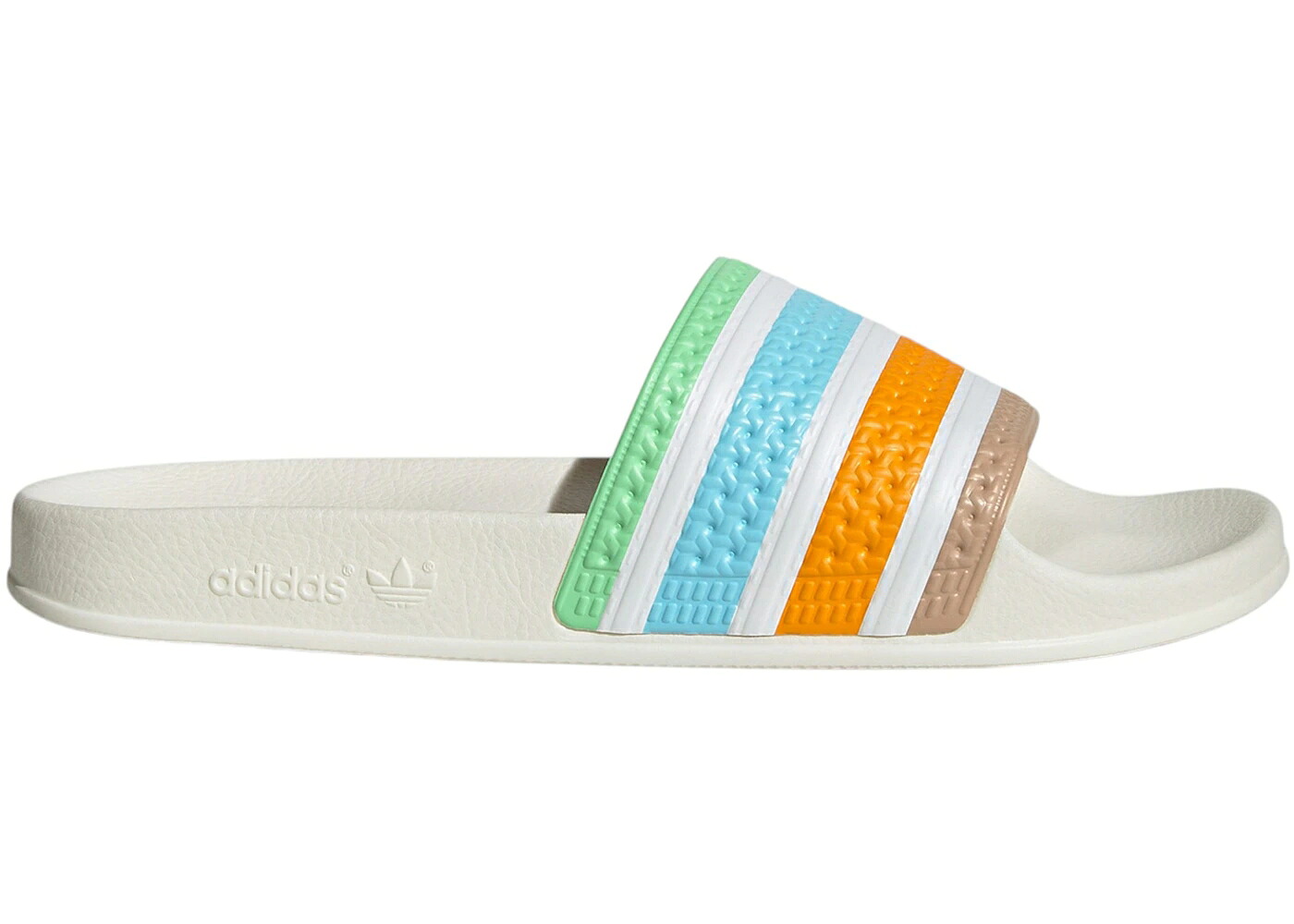 アディダス アディレッタ 青色 ブルー 白色 ホワイト スニーカー メンズ ADIDAS ADILETTE SLIDES BLISS BLUE CLOUD WHITE OFF / BLISS BLUE CLOUD WHITE OFF WHITE｜スニケス