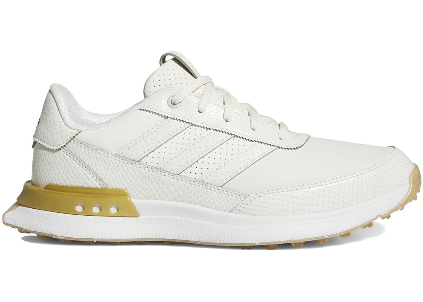 アディダス なめし革 ゴルフ 白いこと 白いこと ゴールド WOMEN\u0027S スニーカー レディース ADIDAS S2G 24 LEATHER SPIKELESS GOLF OFF WHITE GOLD METALLIC GUM (WOMEN\u0027S) / OFF WHITE GOLD METALLIC GUM