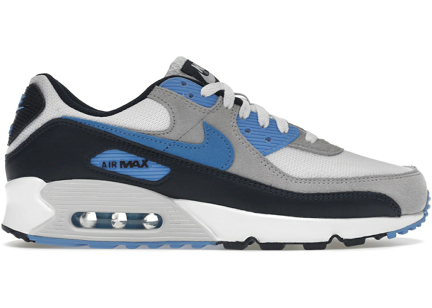 ナイキ マックス 白色 ホワイト 青色 ブルー ピュア エアマックス スニーカー メンズ NIKE AIR MAX 90 WHITE UNIVERSITY BLUE / WHITE UNIVERSITY BLUE PURE