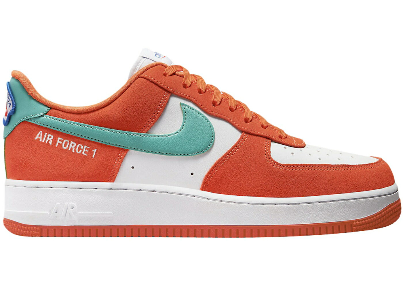 ナイキ クラブ 白色 ホワイト 橙 オレンジ ラッシュ エアフォース '07 スニーカー メンズ NIKE AIR FORCE 1 LOW LV8 ATHLETIC CLUB WHITE ORANGE / RUSH ORANGE WASHED TEAL WHITE