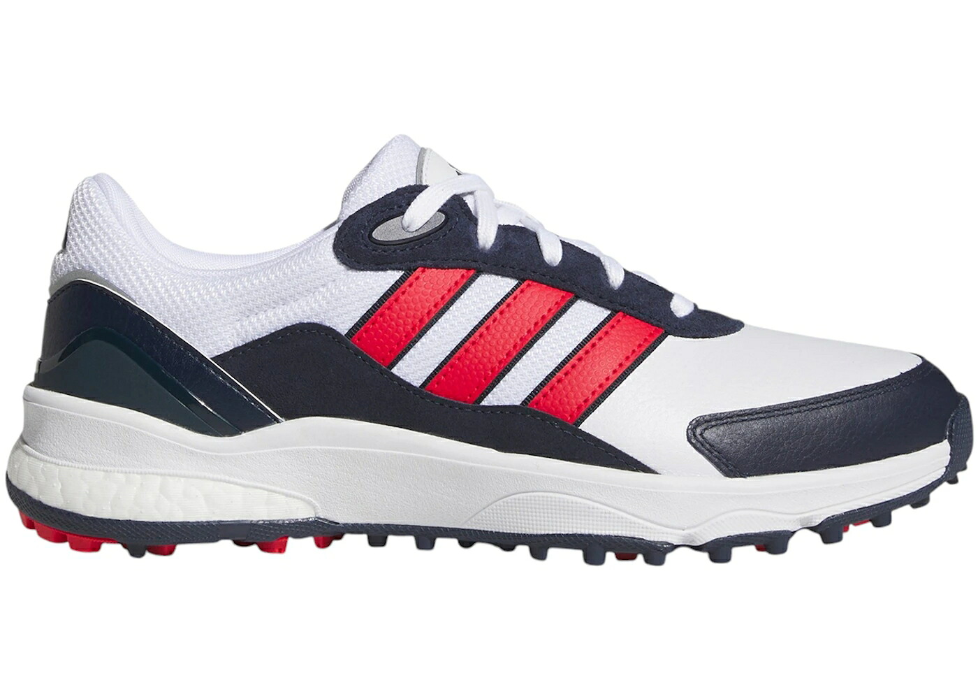 アディダス ゴルフ 白色 ホワイト ピュア 紺色 ネイビー スニーカー メンズ ADIDAS SW5540 SPIKELESS GOLF CLOUD WHITE PURE RUBY COLLEGIATE NAVY / CLOUD WHITE PURE RUBY COLLEGIATE|スニケス