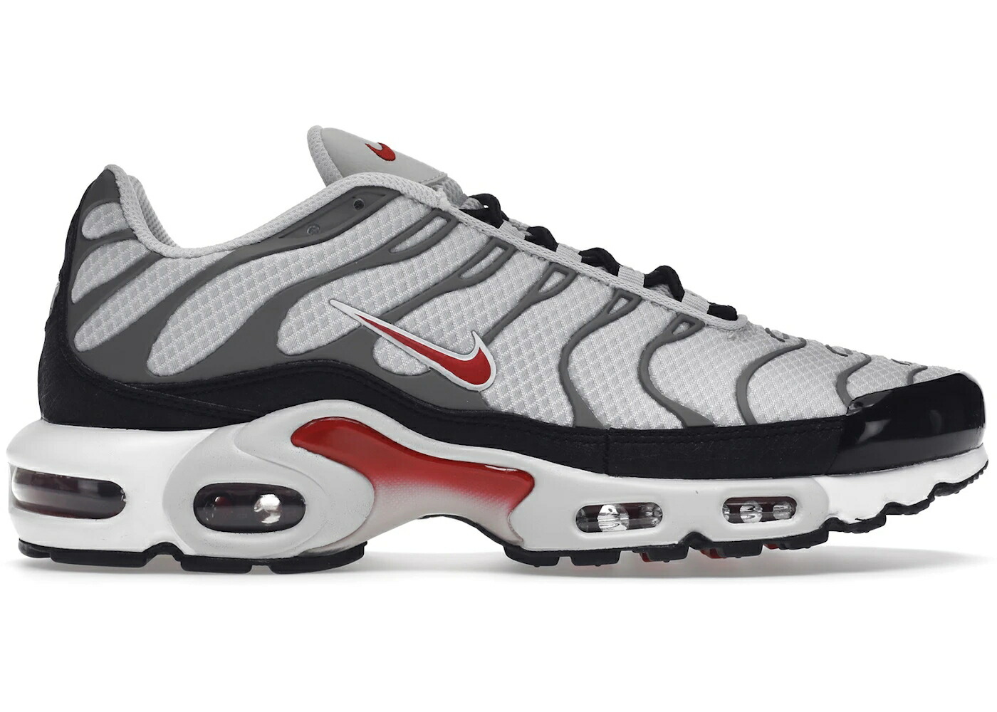 ナイキ マックス 赤 レッド 灰色 グレー 黒色 ブラック エアマックスプラス スニーカー メンズ NIKE AIR MAX PLUS PHOTON DUST VARSITY RED / PHOTON DUST PARTICLE GREY BLACK