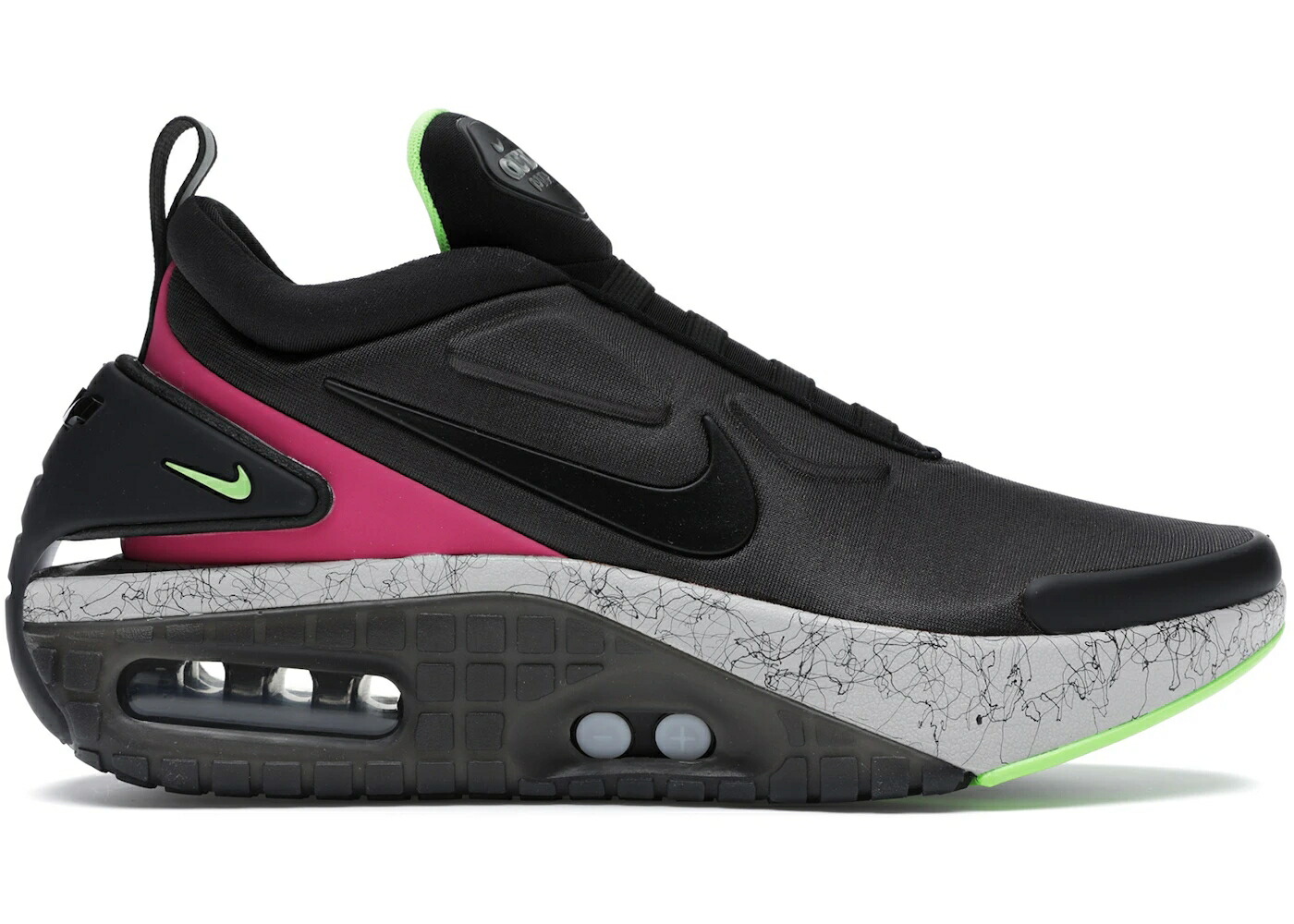 ナイキ アダプト マックス 黒いこと 黒いこと レーザ 緑 緑であること スニーカー メンズ NIKE ADAPT AUTO MAX BLACK LASER FUCHSIA ELECTRO GREEN (US CHARGER) / BLACK LASER FUCHSIA ELECTRO