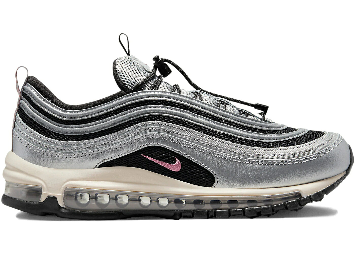 ナイキ マックス 銀色 シルバー 黒色 ブラック エアマックス WOMEN'S スニーカー レディース NIKE AIR MAX 97 METALLIC SILVER DESERT BERRY (WOMEN'S) / BLACK METALLIC SILVER LIGHT｜スニケス
