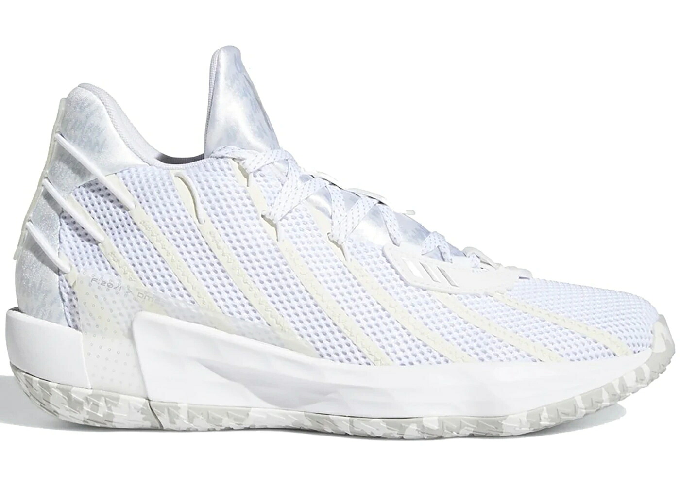 アディダス 白色 ホワイト 銀色 シルバー コア スニーカー メンズ ADIDAS DAME 7 I AM MY OWN FAN CLOUD WHITE / CLOUD WHITE SILVER METALLIC CORE