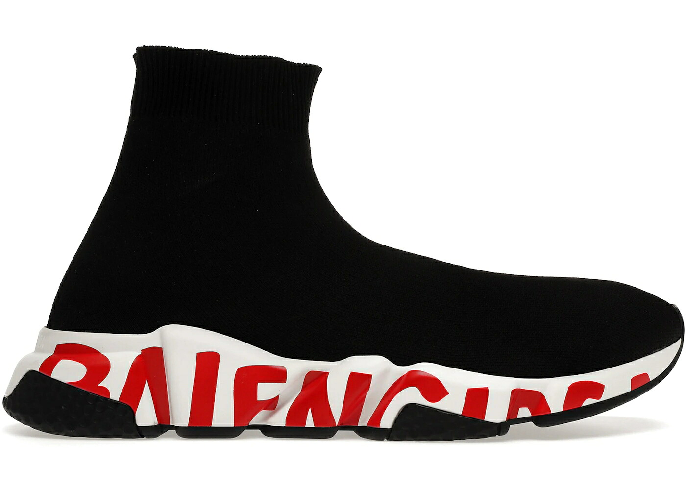 バレンシアガ 素早さ 赤 赤いこと 黒いこと 黒いこと 白いこと 白いこと スニーカー メンズ BALENCIAGA GRAFFITI SPEED RED SOLE / BLACK RED WHITE スニーカー-メンズ靴-靴