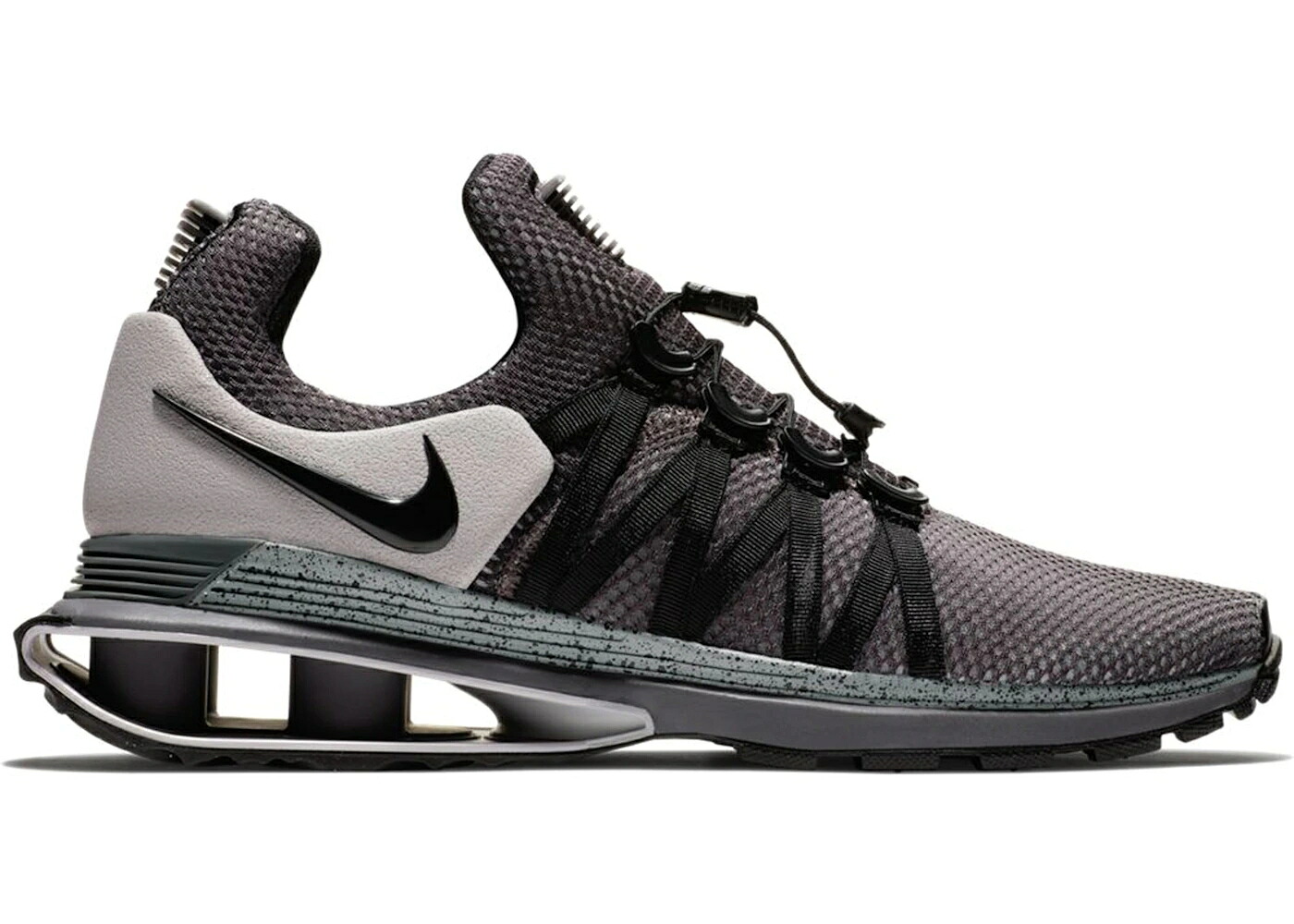ナイキ ショックス 灰色 グレー 黒色 ブラック サンダー スニーカー メンズ NIKE SHOX GRAVITY ATMOSPHERE GREY BLACK / ATMOSPHERE GREY BLACK THUNDER｜スニケス