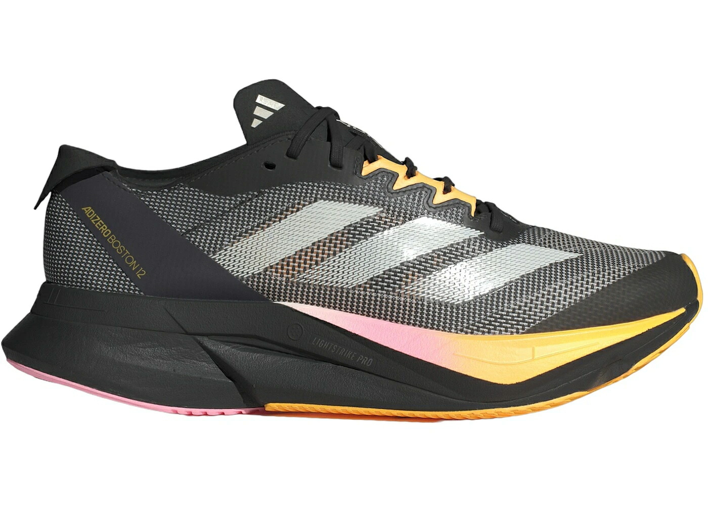 アディダス アディゼロ ボストン コア 黒色 ブラック ゼロ WOMEN'S スニーカー レディース ADIDAS ADIZERO BOSTON 12 CORE BLACK ZERO METALIC SPARK (WOMEN'S) / CORE BLACK ZERO METALIC SPARK