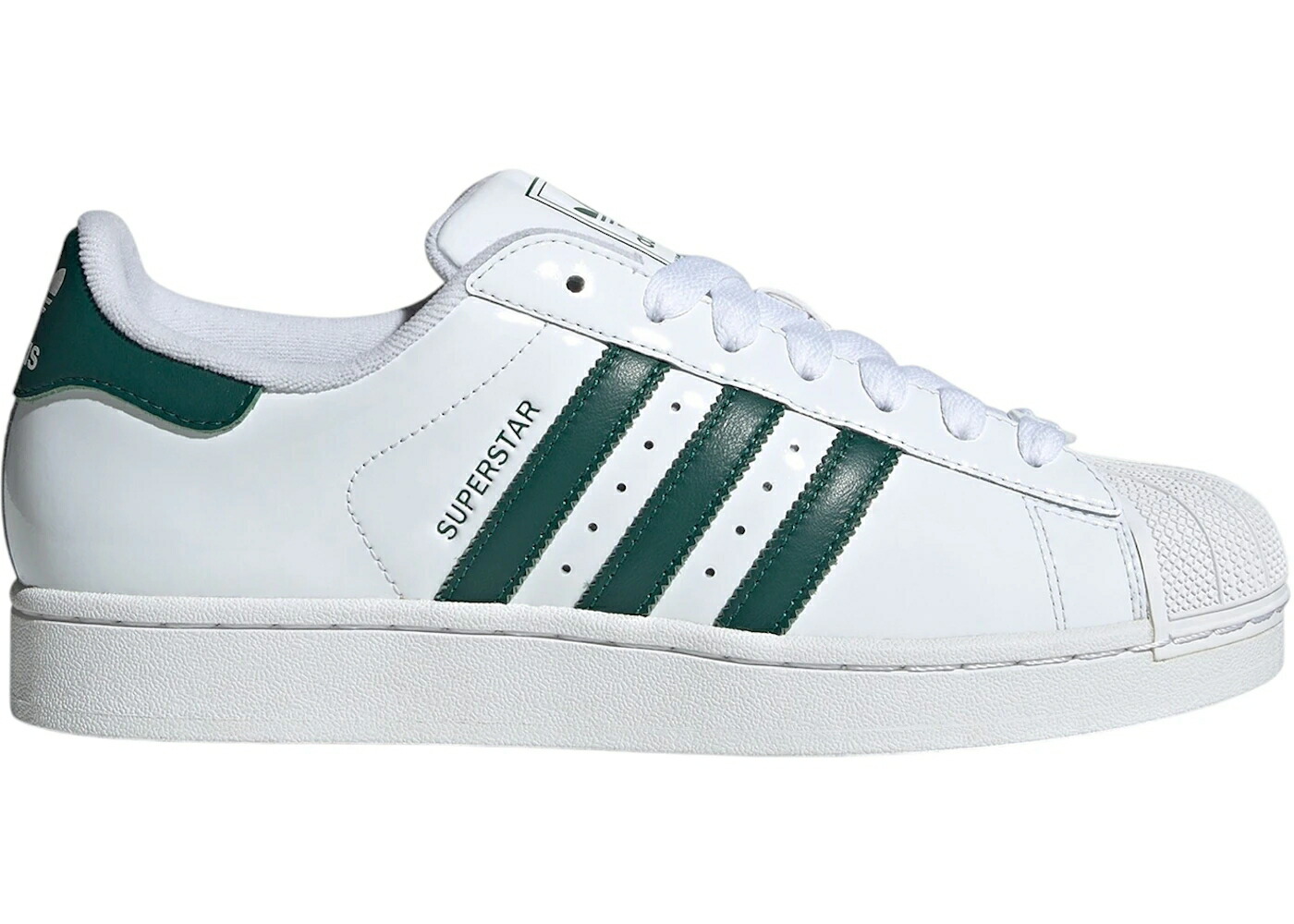 アディダス はやりっ子 白いこと 白いこと 緑 緑であること スニーカー メンズ ADIDAS SUPERSTAR II CLOUD WHITE COLLEGIATE GREEN / CLOUD WHITE COLLEGIATE GREEN スニーカー-靴