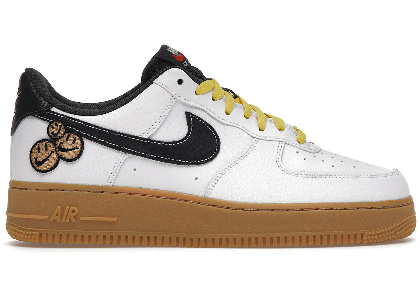 ナイキ 白色 ホワイト 黒色 ブラック 黄色 イエロー エアフォース '07 スニーカー メンズ NIKE AIR FORCE 1 LOW LV8 GO THE EXTRA SMILE / WHITE BLACK TOUR YELLOW GUM