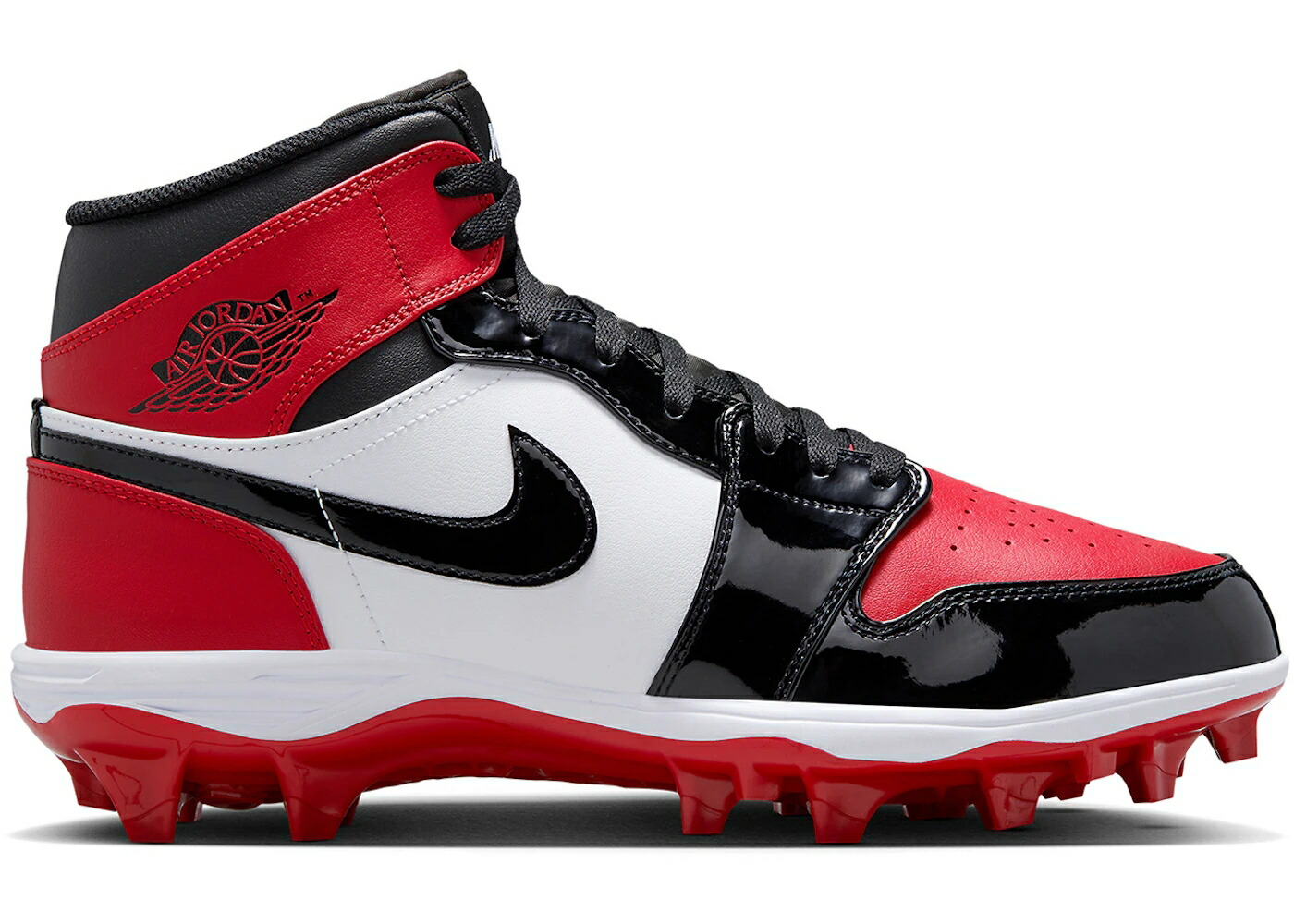 ナイキ ジョーダン ミッド 赤 レッド 白色 ホワイト 黒色 ブラック スニーカー メンズ JORDAN 1 MID TD CLEAT BRED TOE / GYM RED WHITE BLACK