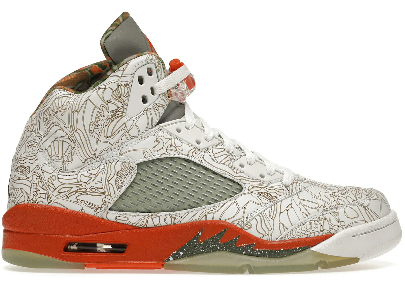 ナイキ ジョーダン レーザー 白色 ホワイト アーミー オリーブ 橙 オレンジ スニーカー メンズ JORDAN 5 RETRO LASER / WHITE ARMY OLIVE SOLAR ORANGE 111,550円