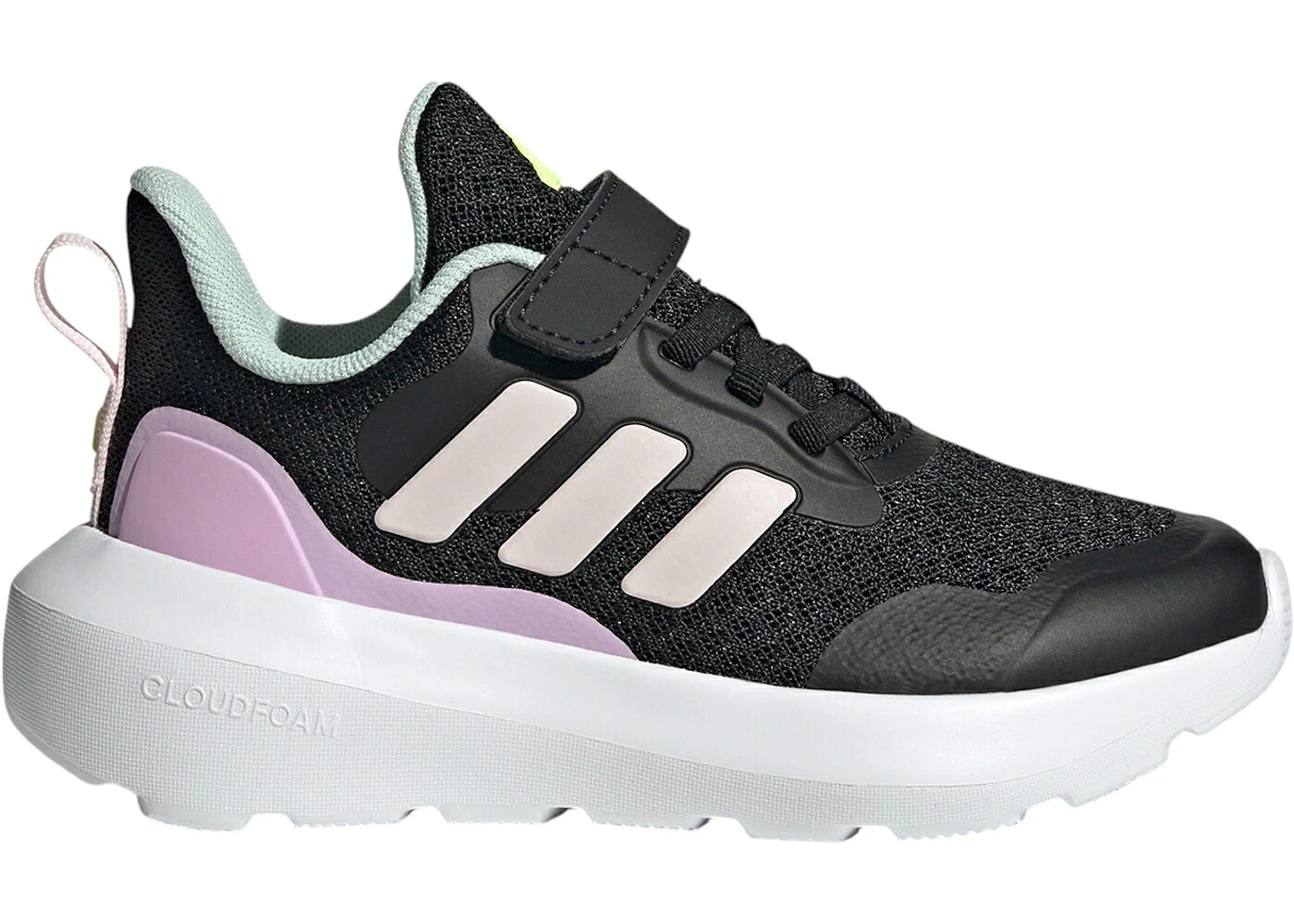 アディダス コア 黒色 ブラック ピンク ジュニア キッズ ADIDAS FORTARUN 3 CORE BLACK CLEAR PINK BLISS LILAC (PS) / CORE BLACK CLEAR PINK BLISS ベビー マタニティ スニーカー｜スニケス