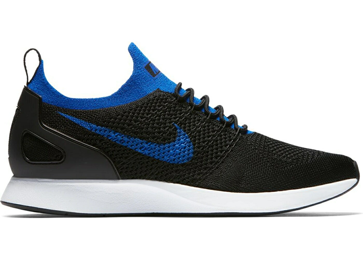 ナイキ ズーム フライニット 黒色 ブラック ゲーム 白色 ホワイト ゲームロイヤル 青 ブルー スニーカー メンズ NIKE AIR ZOOM MARIAH FLYKNIT RACER BLACK ROYAL / BLACK GAME ROYAL WHITE|スニケス