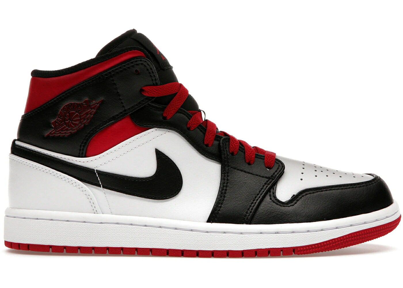 ナイキ ジョーダン ミッド 赤 レッド 黒色 ブラック 白色 ホワイト スニーカー メンズ JORDAN 1 MID GYM RED BLACK TOE / WHITE BLACK GYM RED