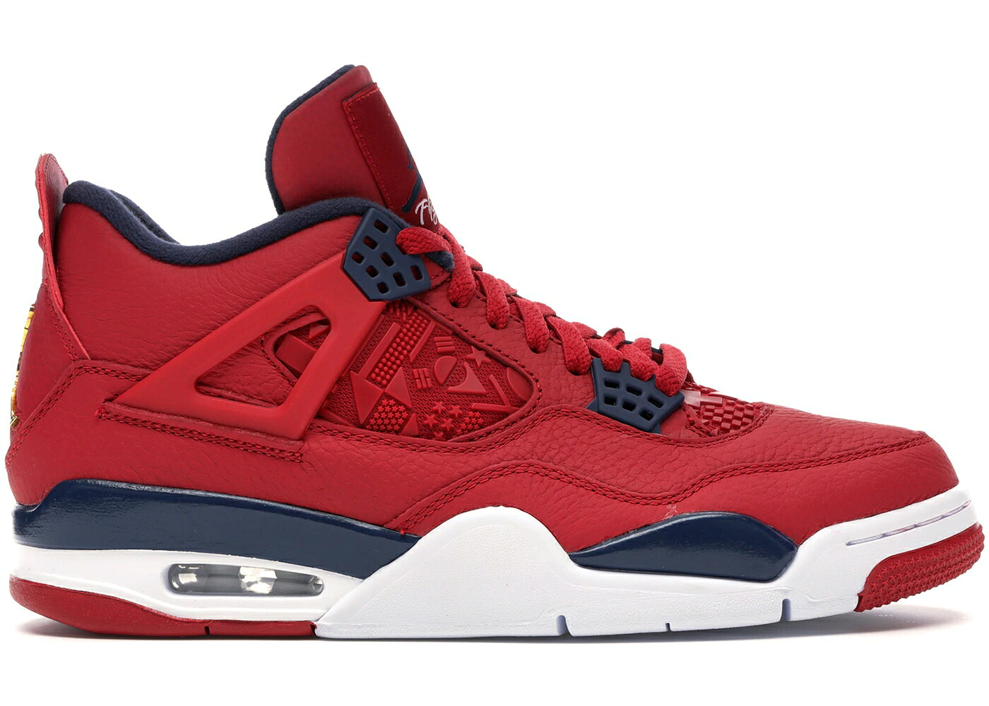 ナイキ ジョーダン 赤 赤いこと 白いこと 白いこと スニーカー メンズ JORDAN 4 RETRO FIBA (2019) / GYM RED OBSIDIAN WHITE METALLIC