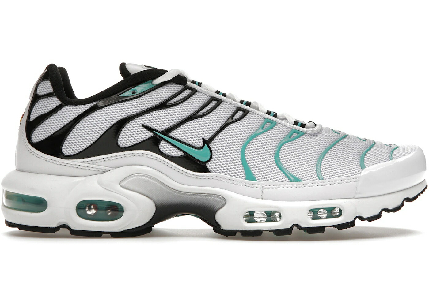 ナイキ マックス 白色 ホワイト 翡翠 ジェード 黒色 ブラック エアマックスプラス スニーカー メンズ NIKE AIR MAX PLUS ATMOS WHITE HYPER JADE / WHITE HYPER JADE BLACK