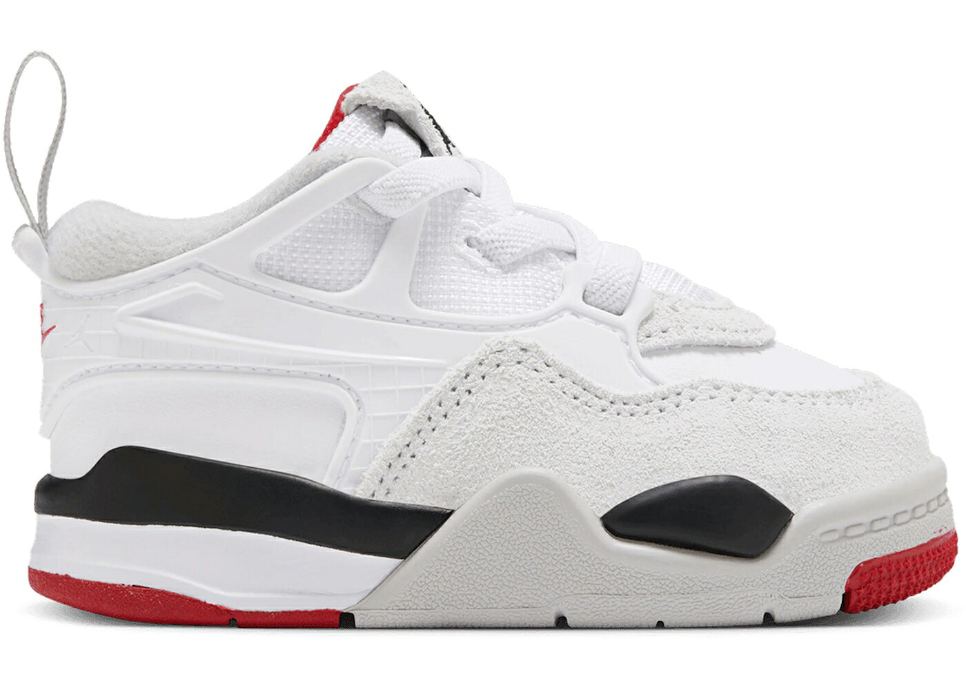 ナイキ ジョーダン 白色 ホワイト 赤 レッド 黒色 ブラック 灰色 グレー ジュニア キッズ JORDAN 4 RM WHITE VARSITY RED (TD) / WHITE BLACK NEUTRAL GREY VARSITY