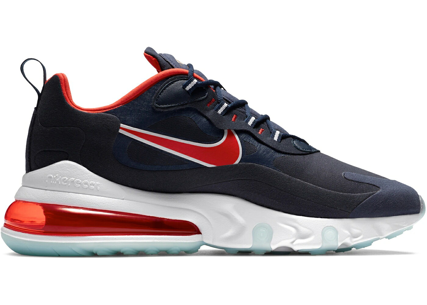 ナイキ マックス リアクト 青味 青み 赤 赤いこと 黒いこと 黒いこと エア湖マックス スニーカー メンズ NIKE AIR MAX 270 REACT USA / BLUE RED BLACK