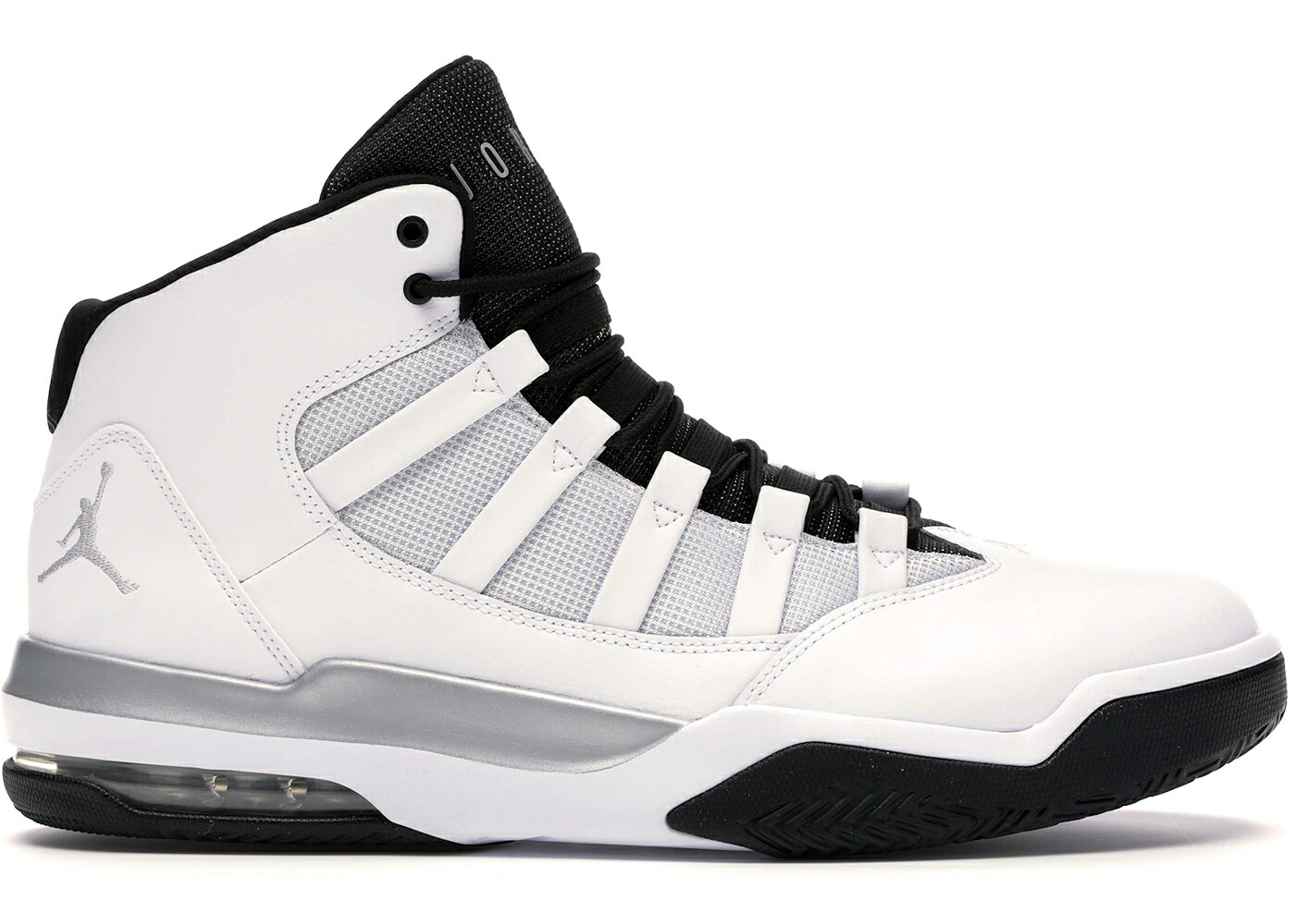 ナイキ ジョーダン マックス オーラ 白色 ホワイト 銀色 シルバー 黒色 ブラック スニーカー メンズ JORDAN MAX AURA WHITE METALLIC SILVER BLACK / WHITE METALLIC SILVER BLACK｜スニケス