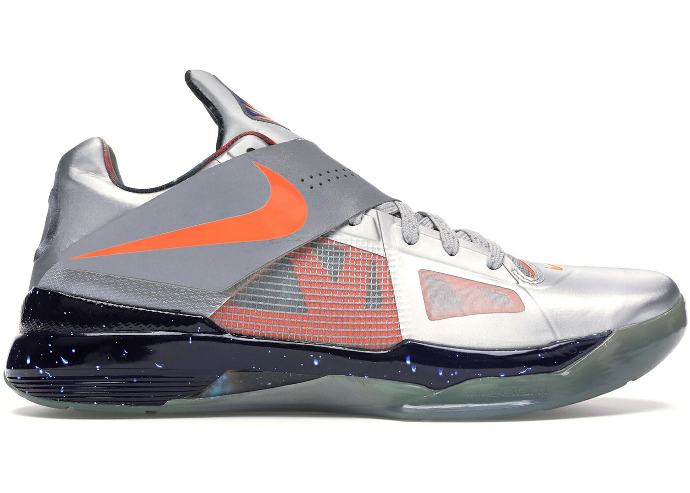 ナイキ ギャラクシー 銀色 シルバー 橙 オレンジ スニーカー メンズ NIKE KD 4 GALAXY AS (2012) / METALLIC SILVER TOTAL ORANGE