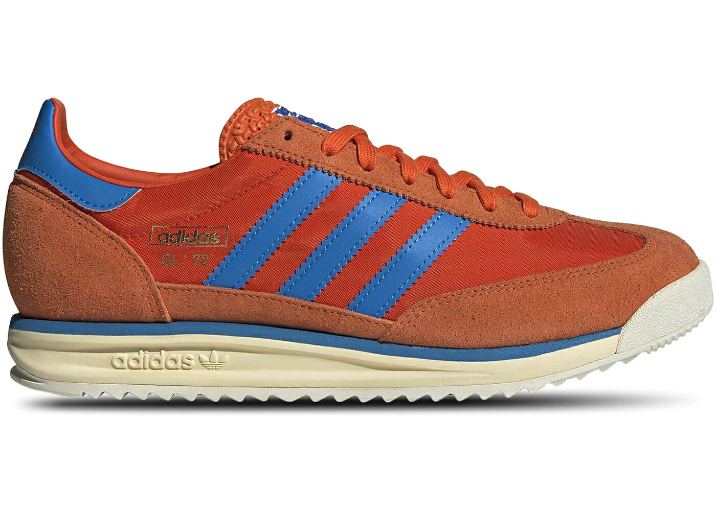 アディダス 橙 オレンジ色 青味 青み スニーカー メンズ ADIDAS SL 72 RS COLLEGIATE ORANGE BRIGHT BLUE / COLLEGIATE ORANGE BRIGHT BLUE