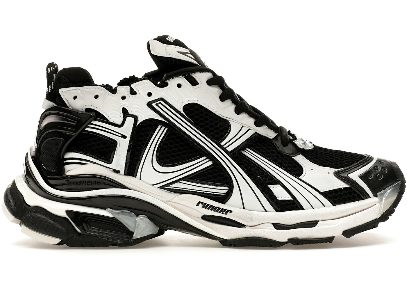 バレンシアガ 黒色 ブラック 白色 ホワイト スニーカー メンズ BALENCIAGA RUNNER BLACK WHITE / BLACK WHITE｜スニケス