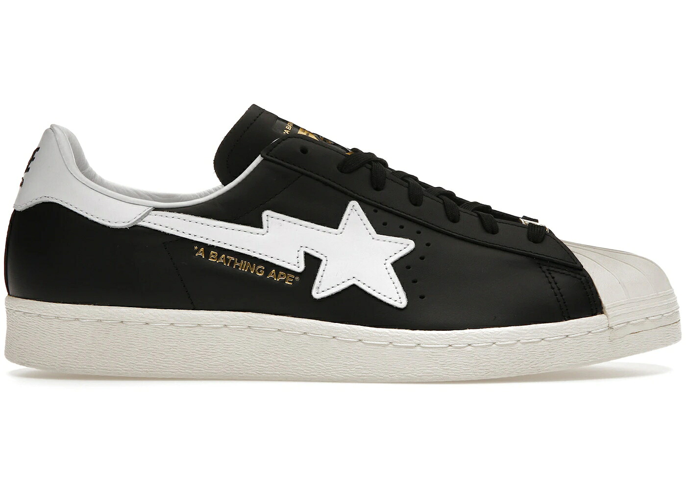 アディダス スーパースター 黒色 ブラック 白色 ホワイト ゴールド コア スニーカー メンズ ADIDAS SUPERSTAR 80S BAPE BLACK WHITE GOLD (2022) / CORE BLACK FOOTWEAR WHITE GOLD 91,520円