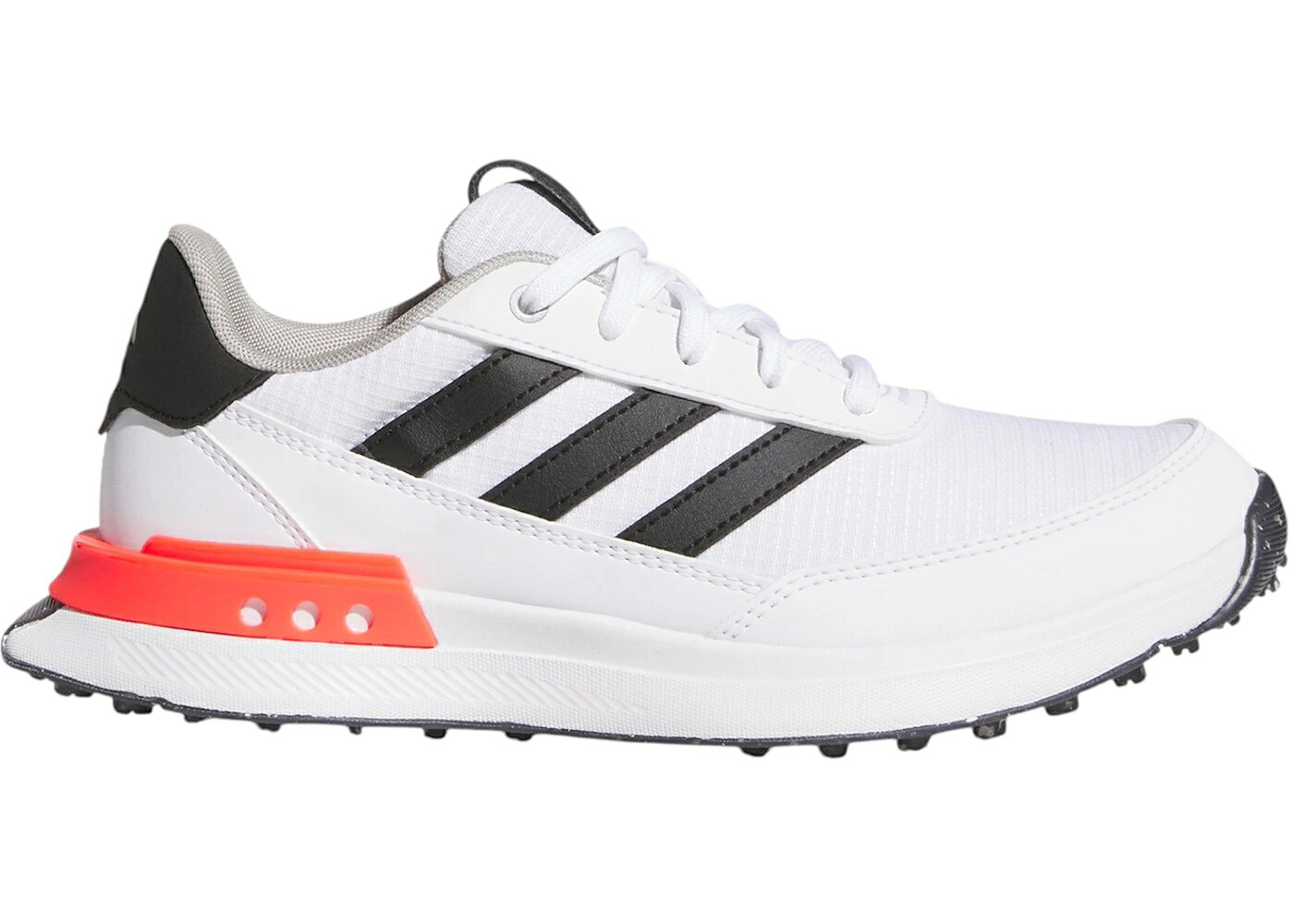 アディダス ゴルフ 白色 ホワイト 黒色 ブラック 赤 レッド コア ジュニア キッズ ADIDAS S2G 24 SPIKELESS GOLF WHITE BLACK LUCID RED (GS) / CLOUD WHITE CORE BLACK LUCID RED ベビー マタニティ スニーカー｜スニケス