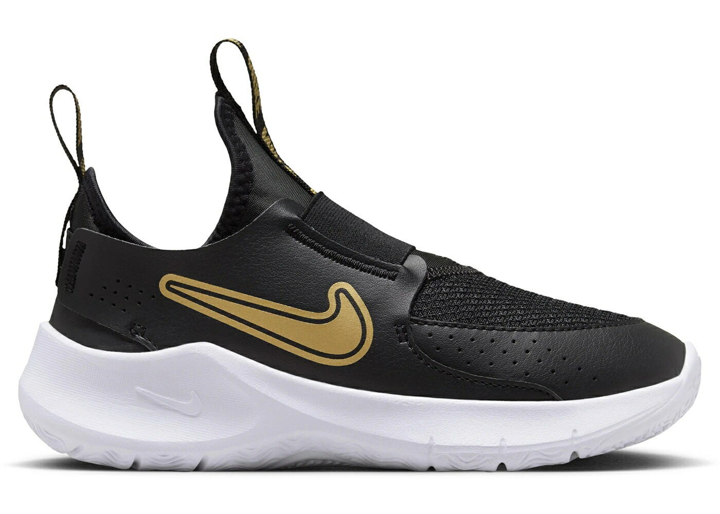 ナイキ 黒いこと 黒いこと 白いこと 白いこと ゴールド お坊っちゃん キッズ NIKE FLEX RUNNER 3 BLACK WHITE METALLIC GOLD (なおなお書き) / BLACK WHITE METALLIC GOLD もの言う花 マタニティ スニーカー