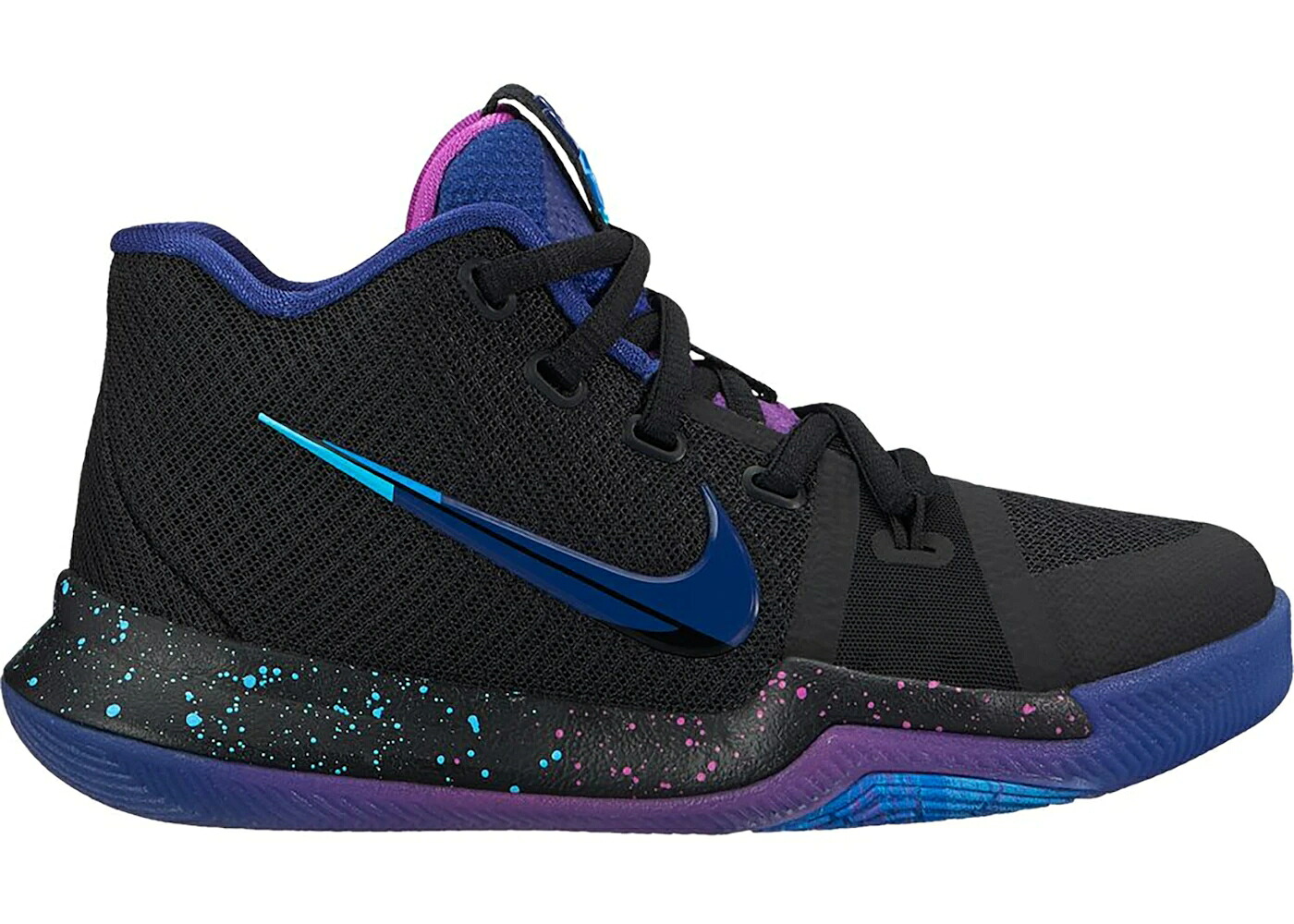 ナイキ カイリー 黒色 ブラック ディープ 青色 ブルー ジュニア キッズ NIKE KYRIE 3 FLIP THE SWITCH (PS) / BLACK DEEP ROYAL BLUE PHOTO BLUE ベビー マタニティ スニーカー｜スニケス