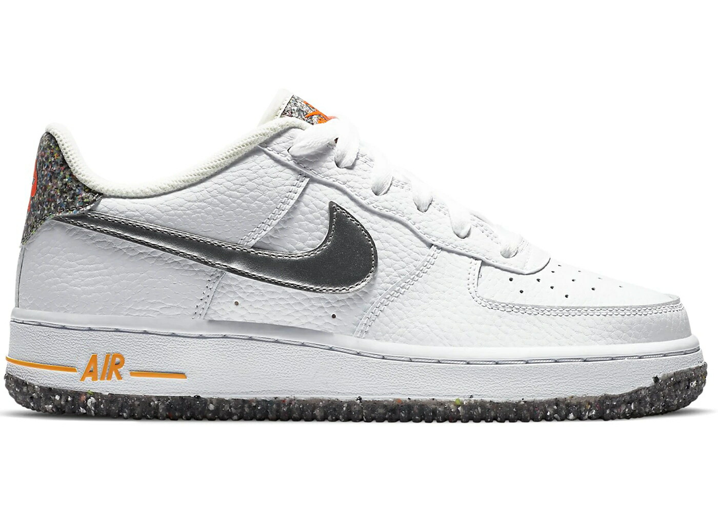 ナイキ 白いこと 白いこと しろがね色 しろがね色 空軍 お坊っちゃん キッズ NIKE AIR FORCE 1 CRATER GRIND (GS) / WHITE METALLIC SILVER LIGHT もの言う花 マタニティ スニーカー