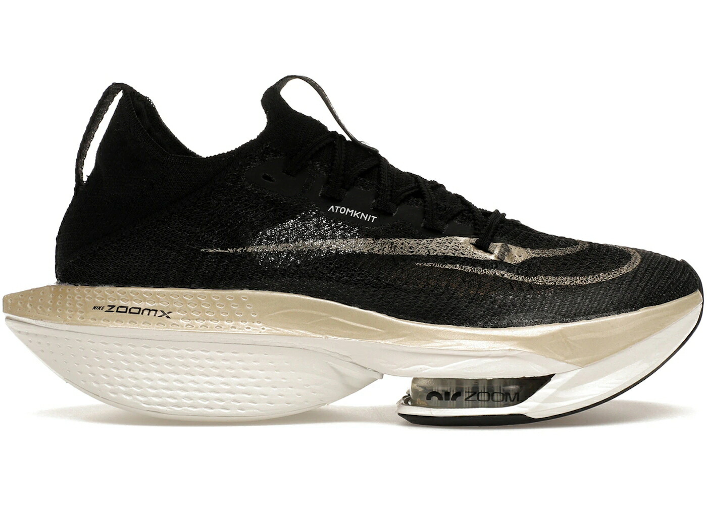 ナイキ ズーム 黒色 ブラック ゴールド NEXT% WOMEN スニーカー レディース NIKE AIR ZOOM ALPHAFLY 2 BLACK METALLIC GOLD GRAIN (WOMEN) / BLACK SAIL METALLIC GOLD GRAIN