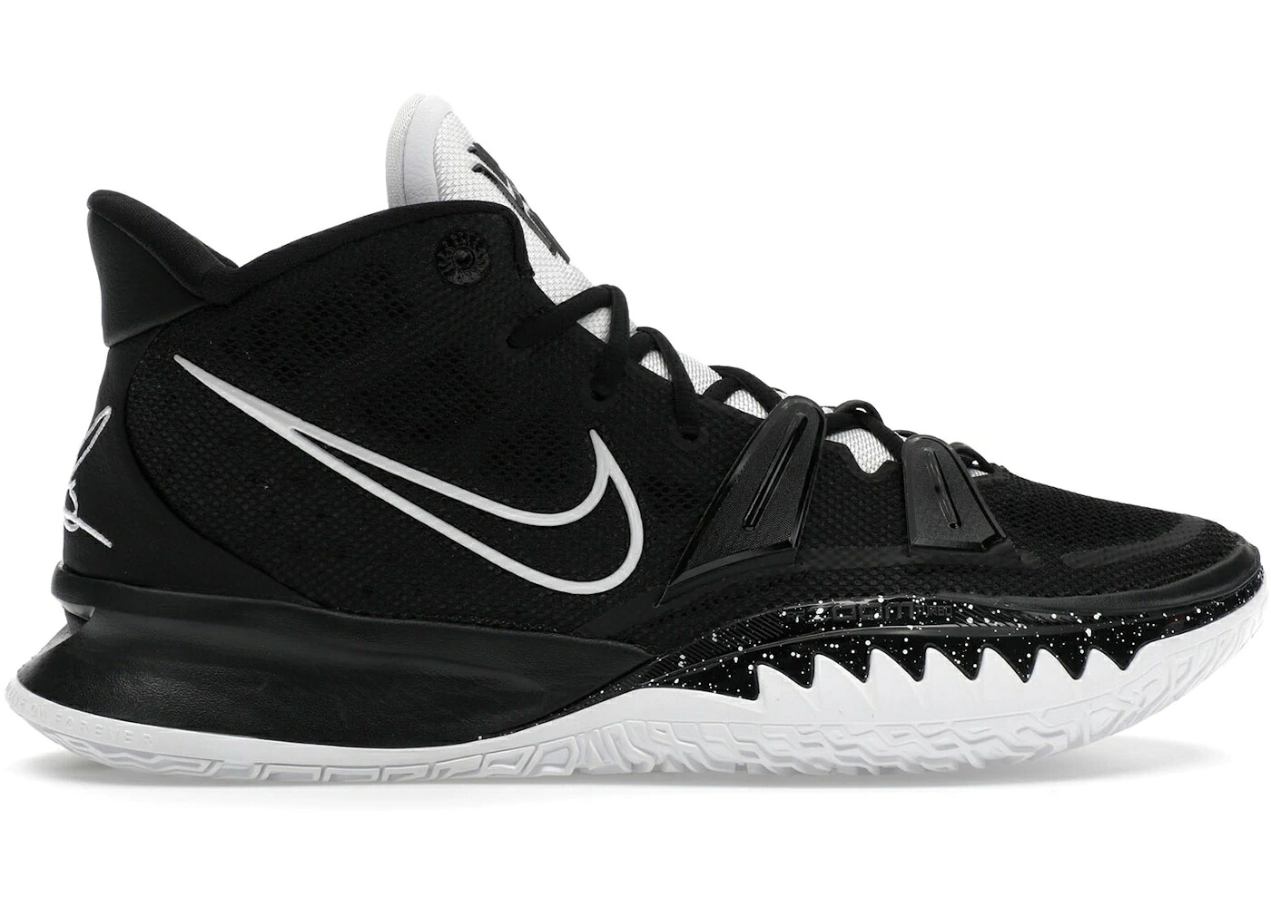 ナイキ カイリー 黒色 ブラック 白色 ホワイト スウッシュ スウォッシュ スニーカー メンズ NIKE KYRIE 7 TB BLACK WHITE SWOOSH / BLACK BLACK WHITE
