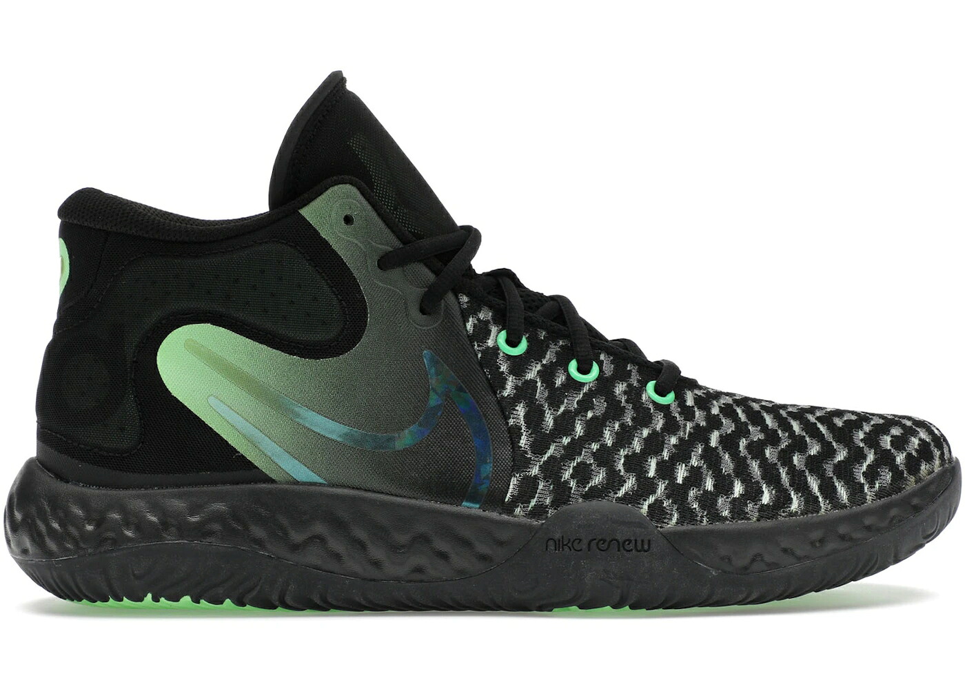 ナイキ 黒色 ブラック 緑 グリーン 青色 ブルー スニーカー メンズ NIKE KD TREY 5 VIII BLACK / BLACK ILLUSION GREEN RACER BLUE｜スニケス