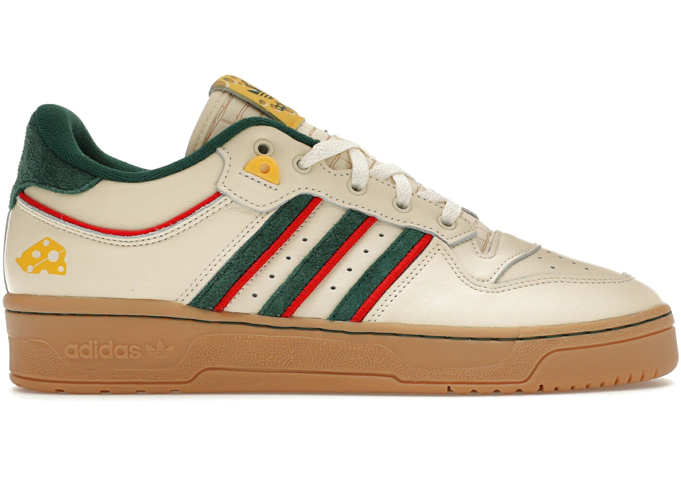 アディダス 白色 ホワイト 緑 グリーン 赤 レッド ゴールド スニーカー メンズ ADIDAS RIVALRY 86 LOW CLICKS KICKS 414 DAY / WHITE GREEN RED GOLD｜スニケス