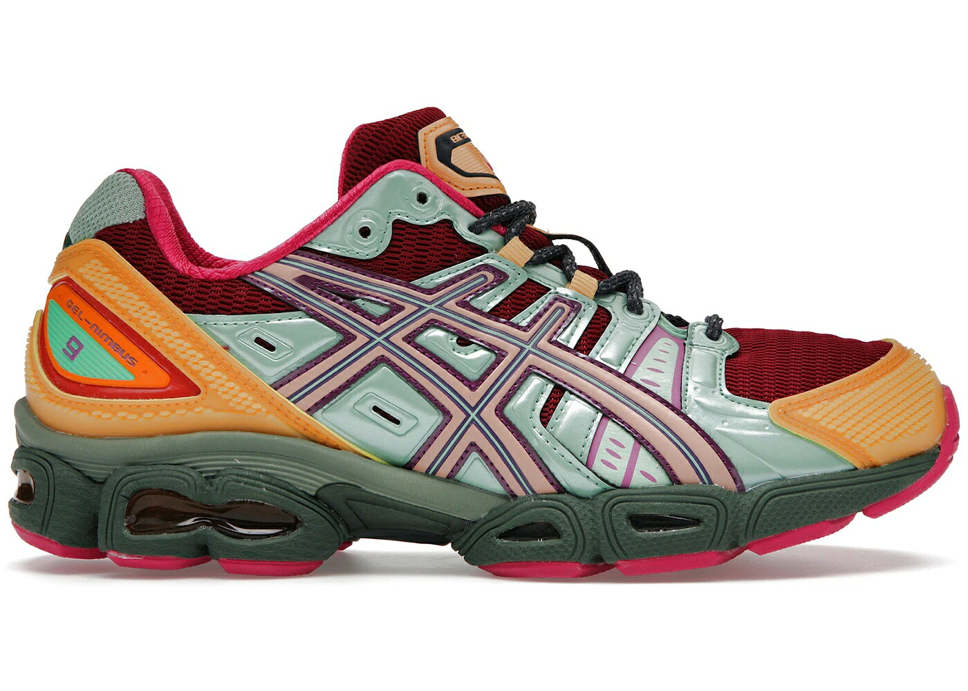 アシックス リオ 赤 赤いこと スニーカー メンズ ASICS GEL-NIMBUS 9 BRAIN DEAD RIO RED / RIO RED ALMOST APRICOT スニーカー-メンズ靴
